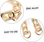 Women Zinc Alloy Bag Shoulder Chain Pearl Design Golden Fashion Purse Handle Replacement, Lightweight Compact Carry, Vacation School Use, Chic Unique Appearance