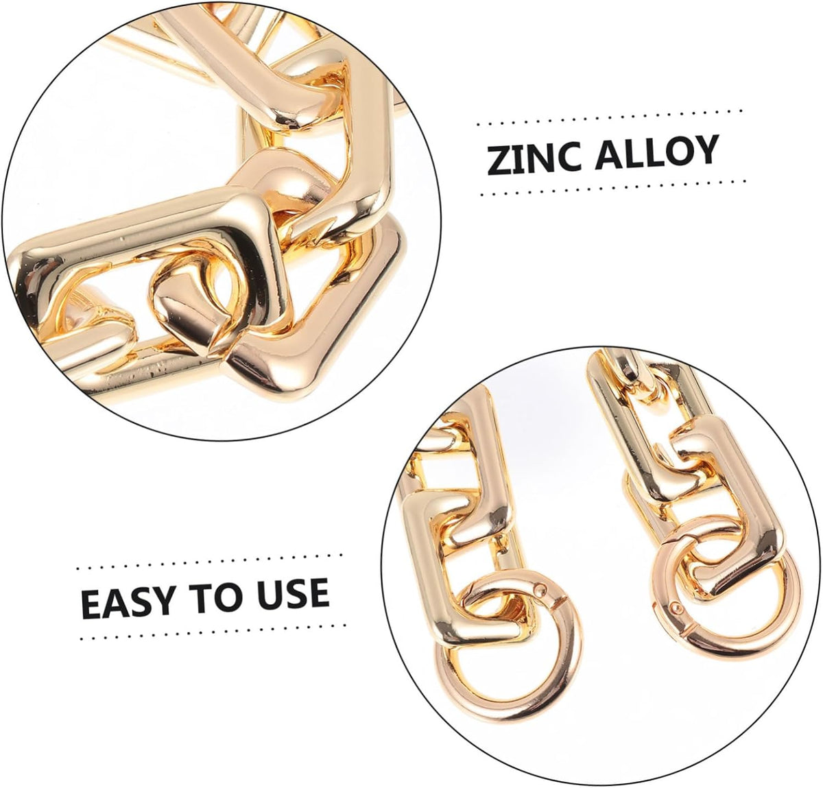 Women Zinc Alloy Bag Shoulder Chain Pearl Design Golden Fashion Purse Handle Replacement, Lightweight Compact Carry, Vacation School Use, Chic Unique Appearance