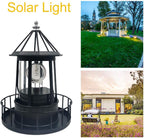 Solar Lighthouse, LED Solar Powered Lighthouse, 360 Degree Rotating Lamp,Solar Powered Lawn Lights,IP65 Waterproof LED Solars Lighthouses Garden Yard Outdoor Decor