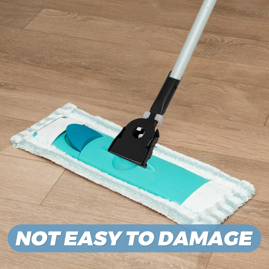 2pcs Metal Dust Mop Head Clamp for Flat Mop Base Plates Black Metal Frame, User Friendly Installation, Flexible Maneuvering around Furniture, for Laminate Kitchen Floors Offices