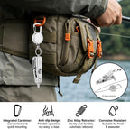 Fishing Line Cutter Tool, Fishing Scissors, Fly Tying Scissors, Multi-Function Folding Angler Accessory with Retractors and Knot Tying Tool, Stainless Steel Blades for Mono and Fluoro Lines