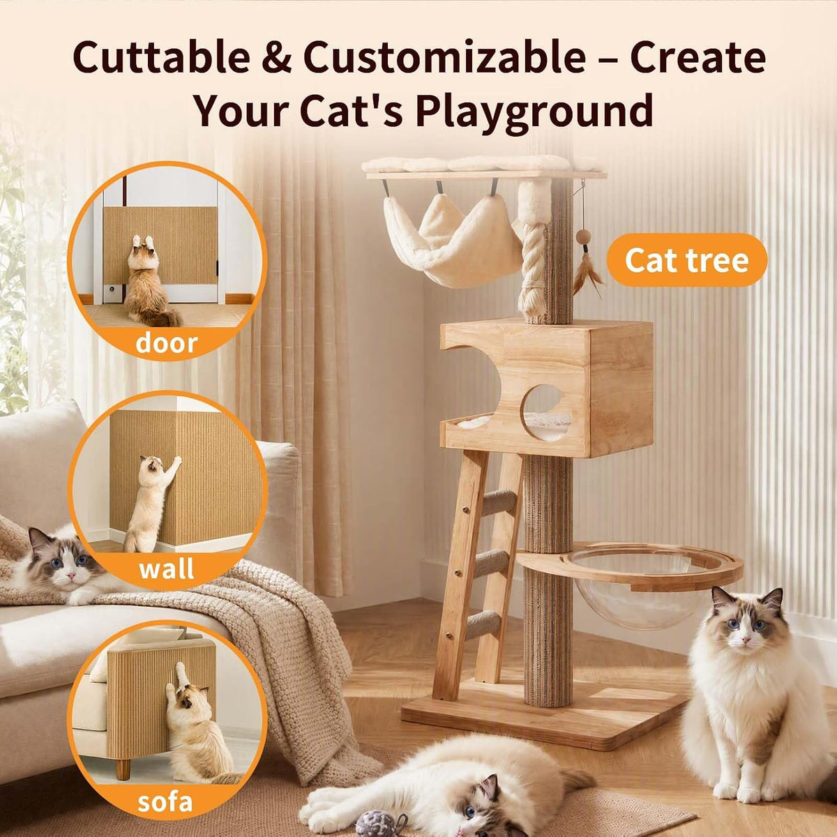 Natural Cork Cat Scratch Board & Furniture Protector