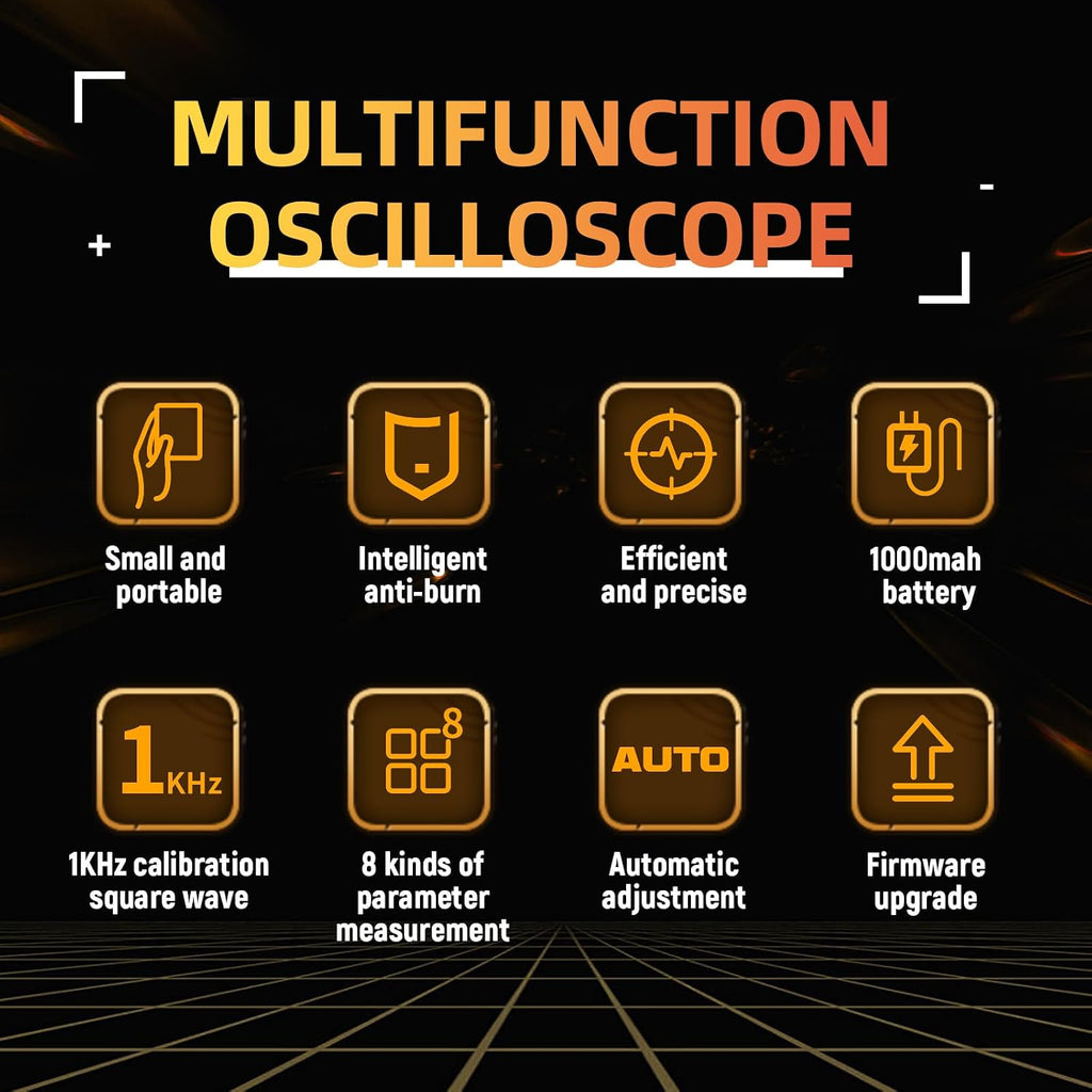 DSO152 Handheld Oscilloscope, 200KHz Digital Oscilloscope with 2.8-Inch Screen & 10X Probe