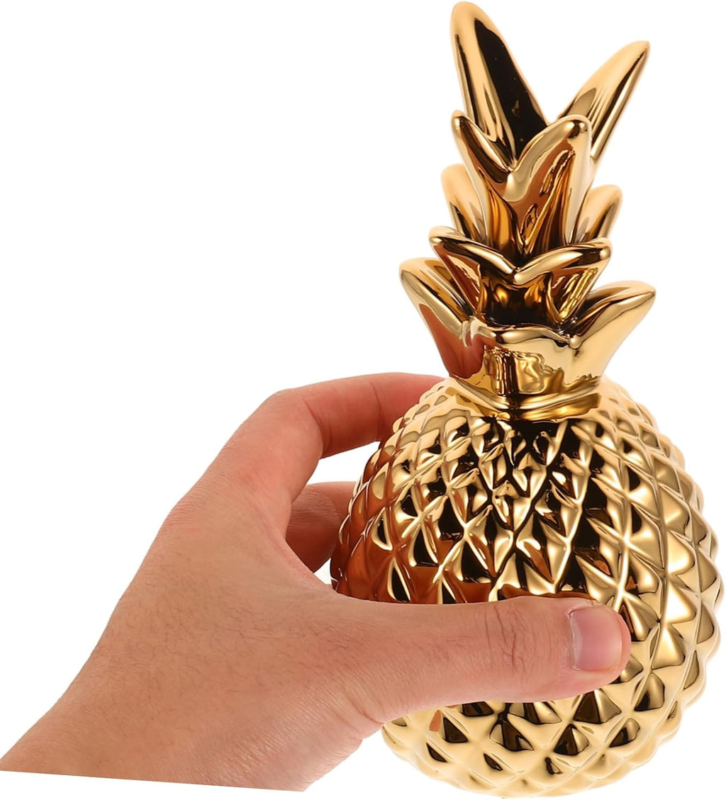 Pineapple Ceramic Jewelry Tray Trinket Dish Xmas Metallic Accent Decor Modern Nordic Accent, Easy to Clean Ceramic, Versatile Entryway Key Dish for Table and Daily Use