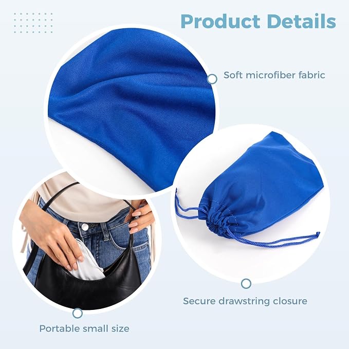 100 Pcs Microfiber Sunglasses Pouches, Soft Drawstring Eyeglasses Cases, Scratch-Proof Glasses Storage Bags