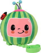 INNOVATIONS Cocomelon Plush Watermelon 10" Toddler Backpack with Detachable Safety Leash