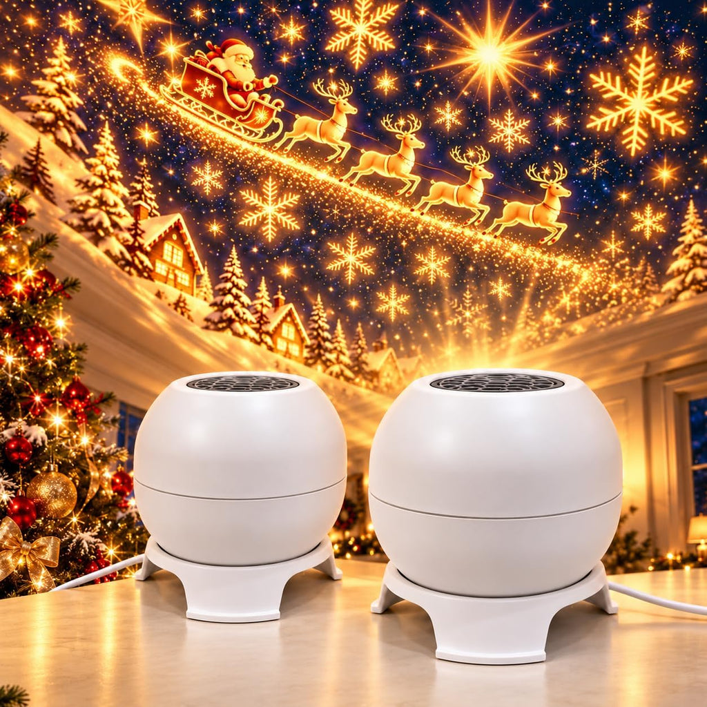 Christmas Projector, USB-Powered Indoor Holiday Projection Night Light (2 Pcs)