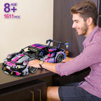 1:10 Sport Race Car Building Set, 1,611-Piece Supercar Model Kit
