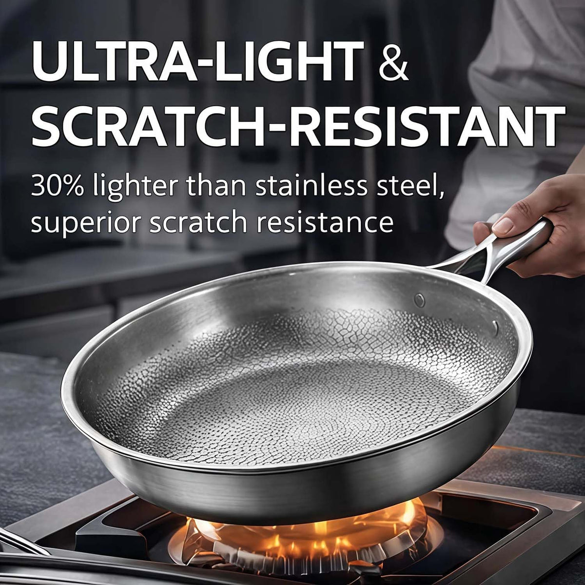 Pure Titanium Frying Pan & Cookware (With lid, 26cm)