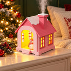christmas village humidifier, 500ml Snow House with Light & Chimney Mist