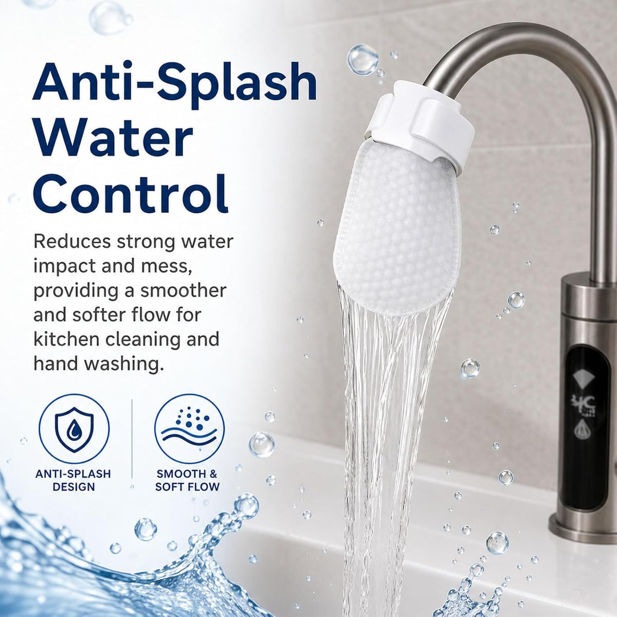 Universal Faucet Cotton Bag, Kitchen Sink Mesh Cotton Sleeve Strainer, Soft Water Flow Anti-Splash Faucet Straining Bag for Kitchen & Bathroom Sink Use (300pcs)