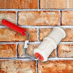Brick Embossing Roller, Embossing Cylinder Painting Roller with Handle Rubber Imitation Brick Pattern, Household DIY Paint Art Tool for Wall/ Home Renovation/ Concrete Floor Decor