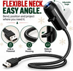 Plug and Play HD Christmas Projector, USB Christmas Projector Indoor USB 5V, 3W projector with flexible neck, slide accessory, and up to 9.2 ft projection distance for indoor holiday displays.