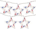 Patriotic Stars Patio Light Set - 5.25ft - White Wire - 5ct