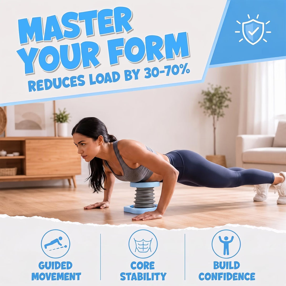 Push Up Assist for Beginners, Core & Upper Body Workout Support