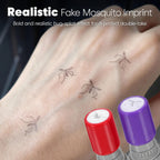 Mosquito Smack Stamp 2 Pack with Live Style & Crushed Style Imprints, Funny Fake Mosquito Stamp for Party, Office, April Fool’s Day Fun Gift