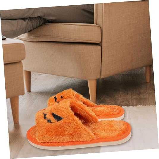 Pumpkin Plush Slippers Costume Cute Slippers Home Slippers Halloween Pumpkin Slipper Animatronic Spooky