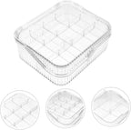 2-tier Jewelry Storage Box 16-compartment Organizer Ps Lightweight Detachable Drawer Design, Bedroom Vanity Use, Cover, Space-saving Desktop Holder