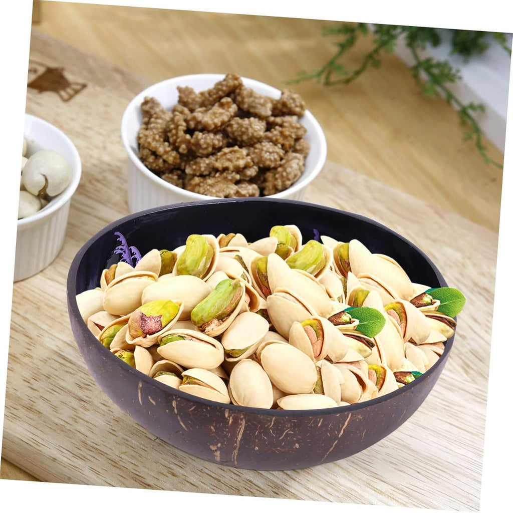 Natural Coconut Shell Bowl Handcrafted Storage Bowl for Candy Nuts and Fruits Decorative Key Keeper and Lightweight Design Pattern