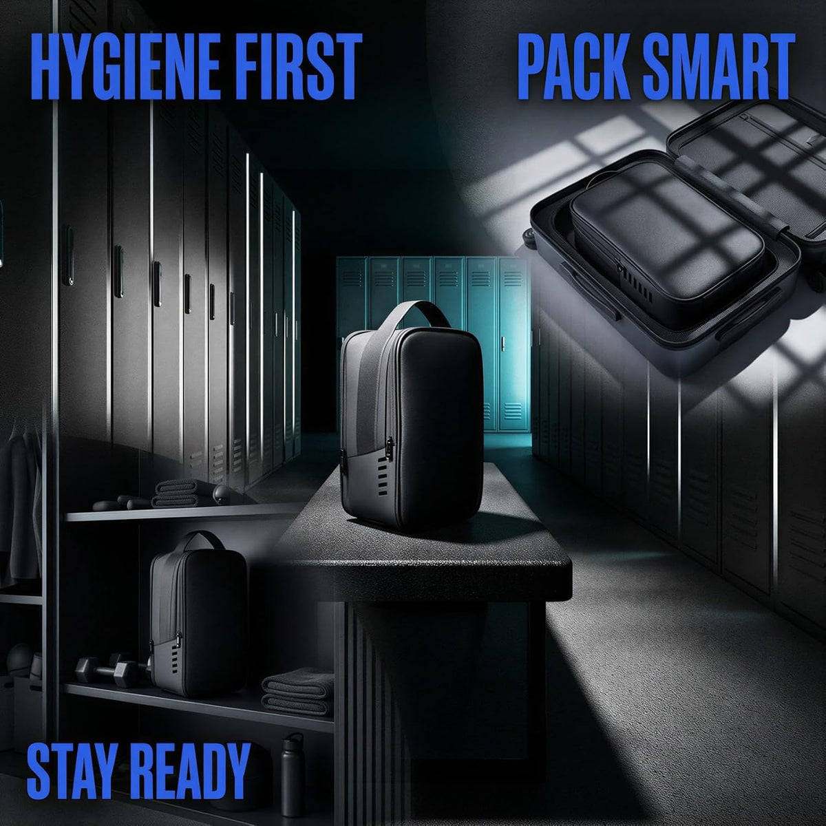 2 Pcs Travel Shoe Bag with Zipper, Breathable Vents, and Bonus Slim Belt Wallet