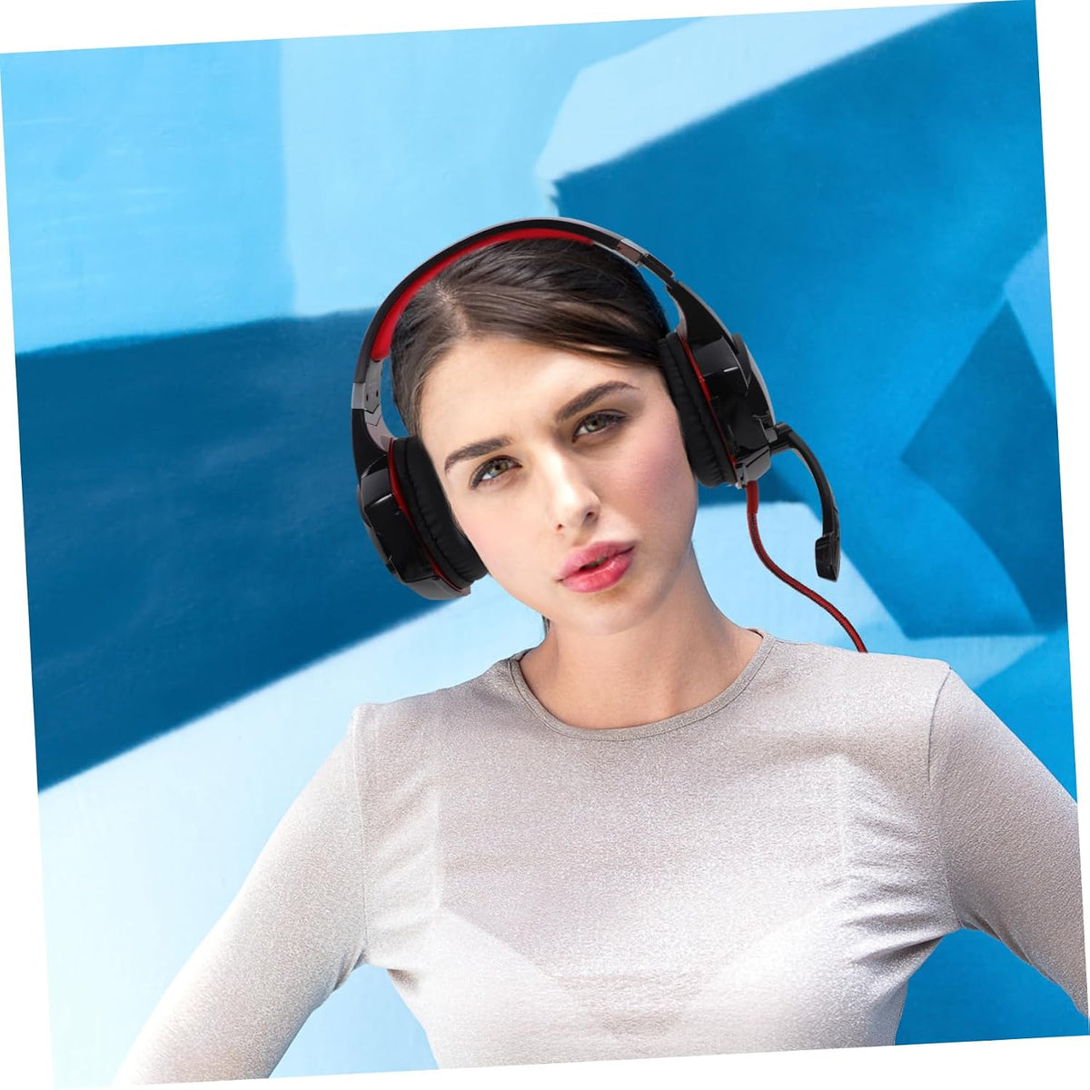 USB Gaming Headset with Mic, LED Lights, Vibration for PC | Plastic and PU Build, Super Over Ear Pads, Mute Button and Volume Control, Black Finish