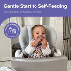 Silicone Baby Food Feeder with Tray, Fresh/Frozen Fruit Feeder for Babies, Teething Soothing, BPA-Free, Easy-Clean, Dishwasher Safe