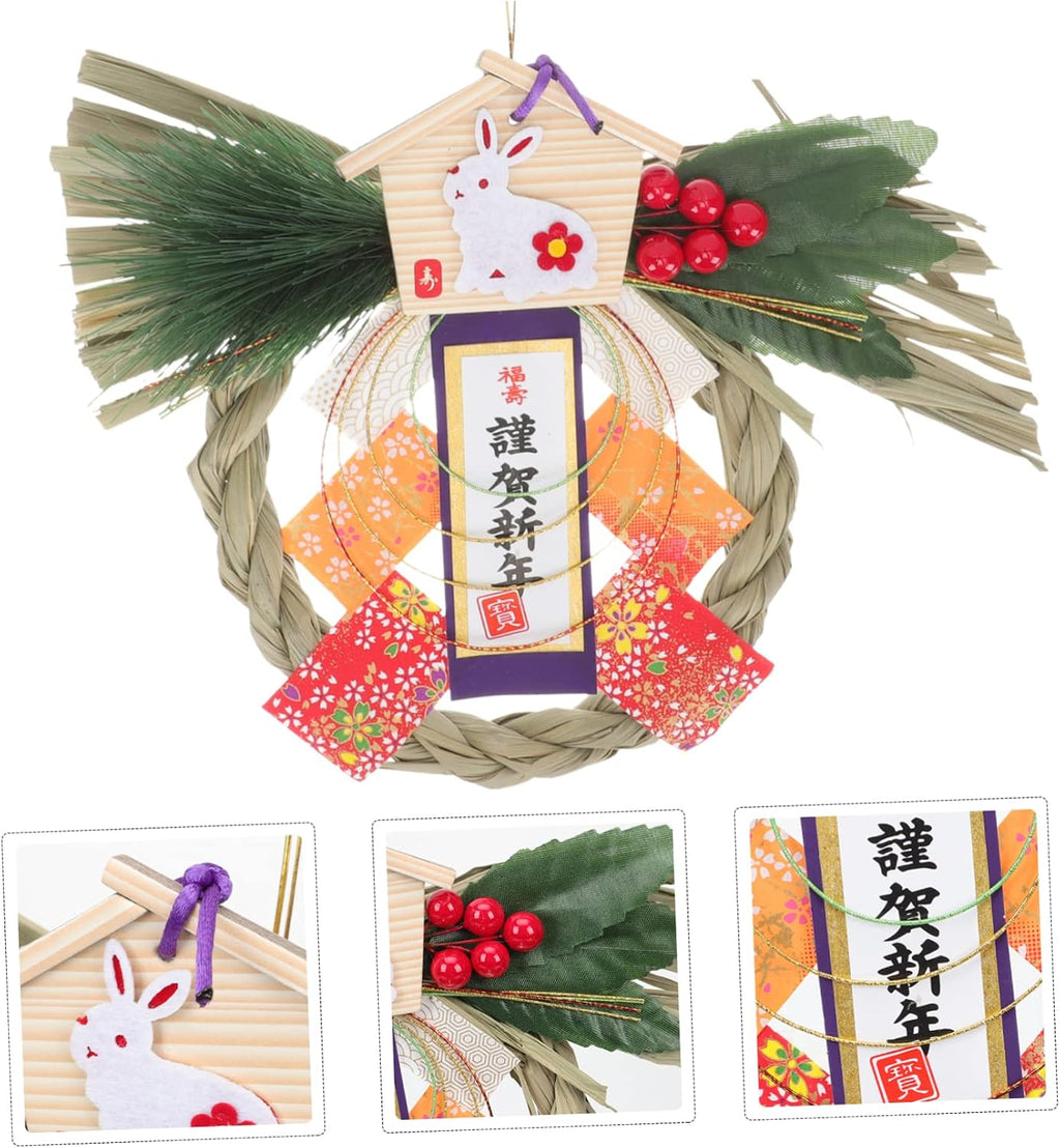 Japanese Style Year Hanging Decoration Straw Wreath Pendant for Festive Home Decor for Year Celebrations and Traditional Japanese Celebrations