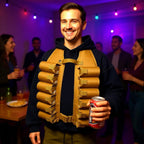 12-Pack Drink Vest, Brown Adjustable Canvas Beer Holder Vest with Pockets