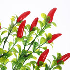 3pcs Lifelike Faux Red Chili Pepper Stems Decorative Artificial Twigs for DIY Floral Arrangements Plastic Simulation Green Plants for Home Decor