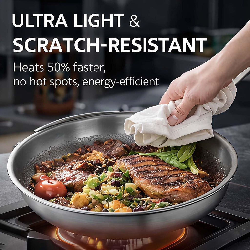 Pure Titanium Frying Pan & Cookware (With lid, 26cm)