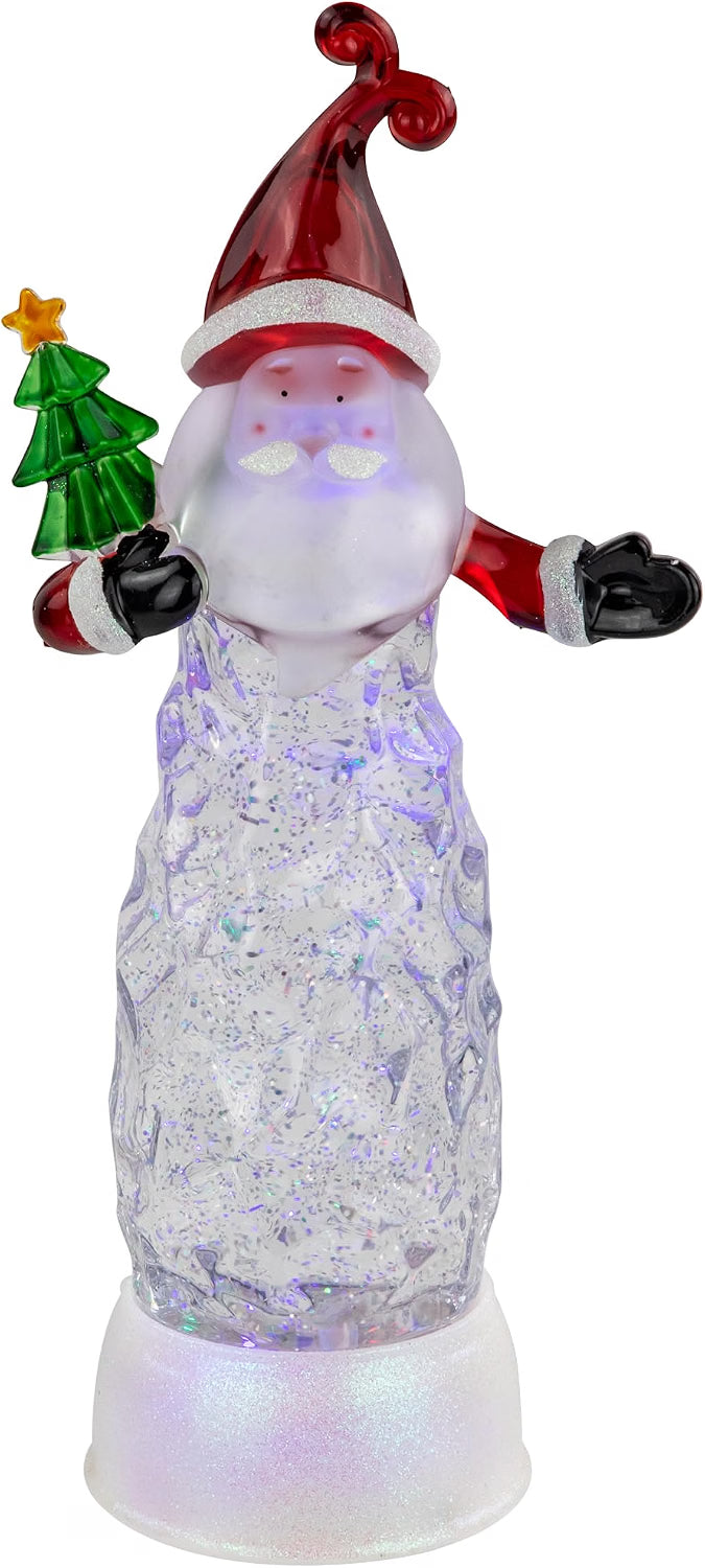 LED Lighted Santa Acrylic Christmas Snow Globe - 12"