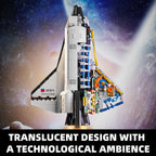 Space Shuttle Building Block Set, Translucent Spaceship Toy, 536PCS Gift for Adults & Boys