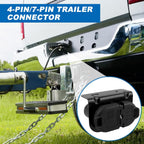 7-Way Blade & 4-Pin Flat Trailer Plug Kit with Bracket, Trailer Brake Harness, Compatible with 2009-2023 Fo rd F150 F250 F350 Trailers Connector 9U5Z-14489-MAA