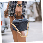 Women Zinc Alloy Bag Shoulder Chain Pearl Design Golden Fashion Purse Handle Replacement, Lightweight Compact Carry, Vacation School Use, Chic Unique Appearance