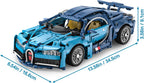 Blue Race Car Building Blocks, 1:14 Supercar Model Kit, 1,144 Pieces