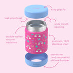 Kids Stainless Steel Food Jar and Reusable Plastic Utensils Set