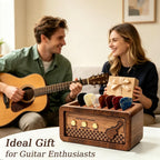 Sapele Wood Guitar Pick Holder, Guitar Pick Box for Pick Storage & Display