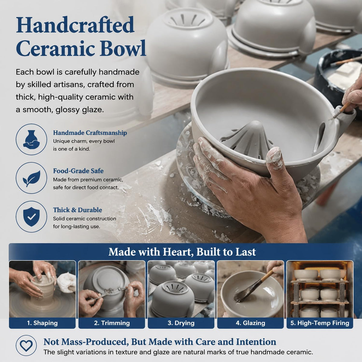 Berry Washing Bowl – Handcrafted Ceramic Berry Washer，B