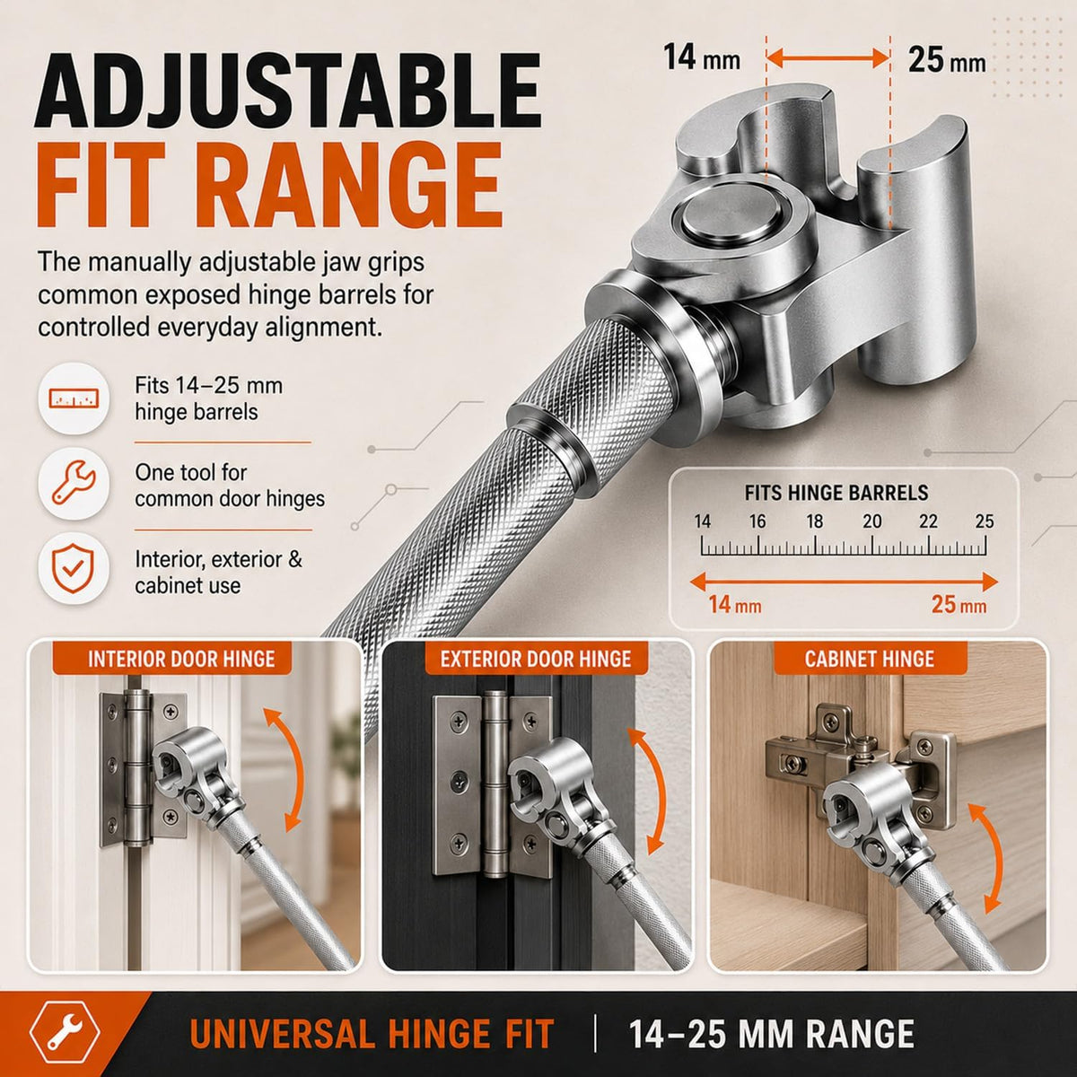 Universal Adjustable Door Hinge Wrench, 2027 New Door Hinge Adjustment Tool