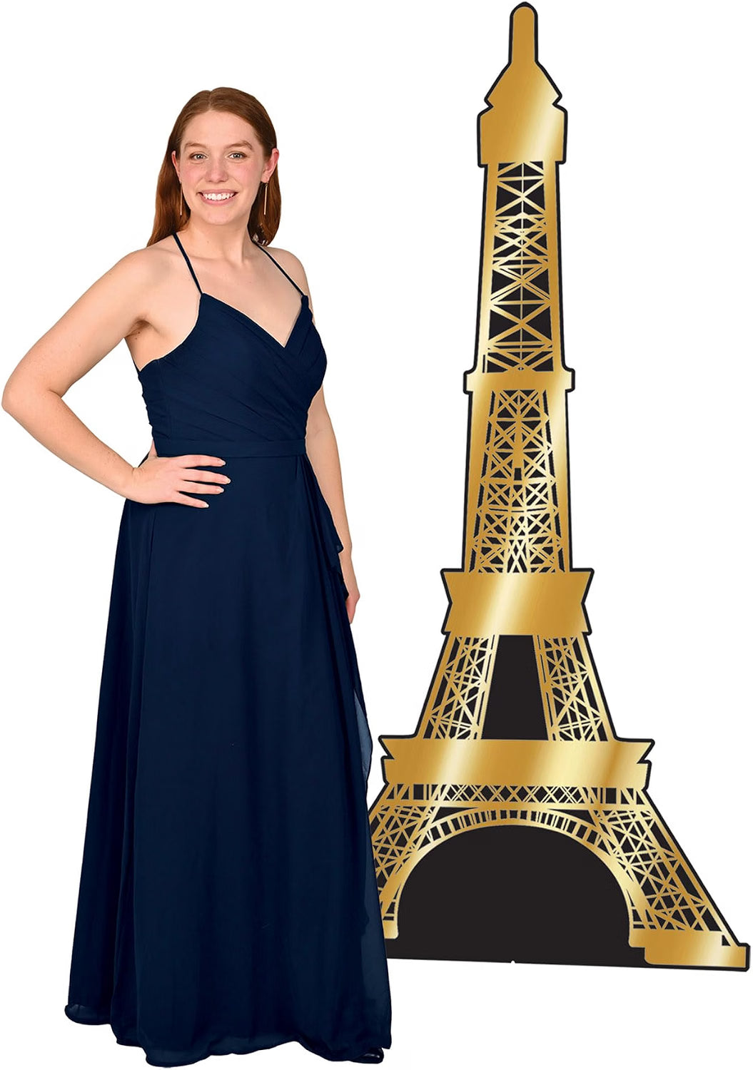 Eiffel Tower Stand Up Decoration - 6' - Black and White