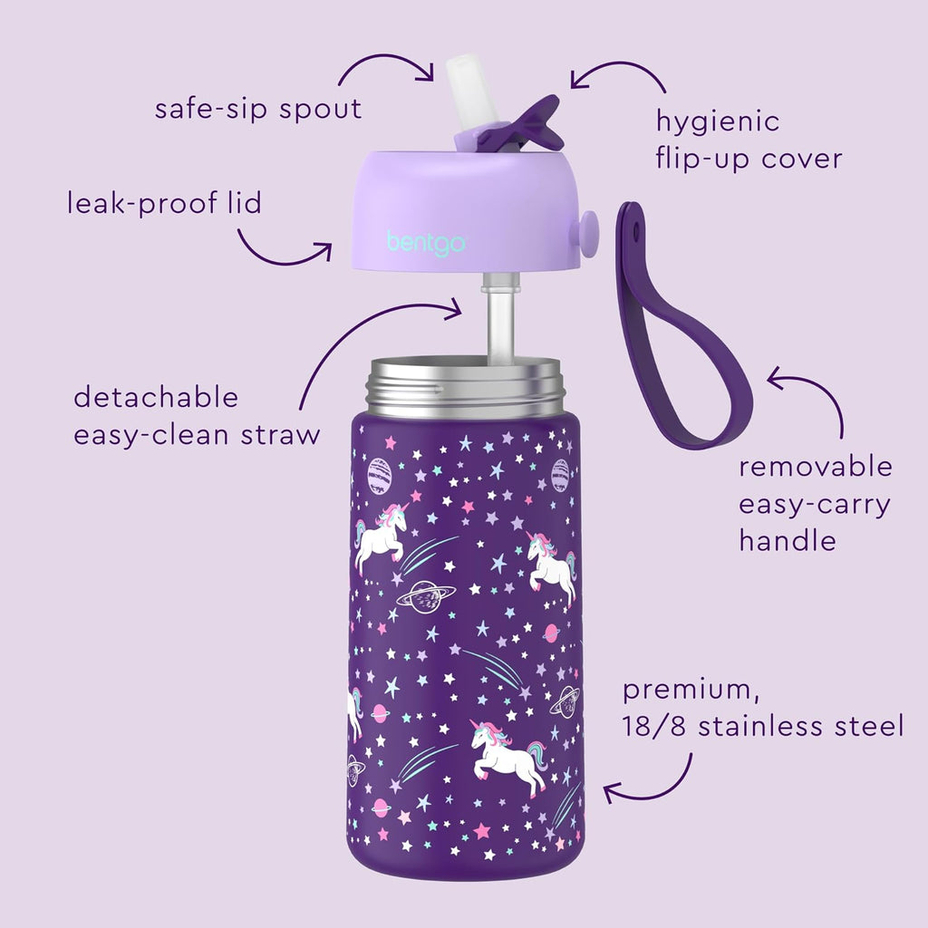 Kids Stainless Steel Lunch Box and Water Bottle Set (Unicorn)