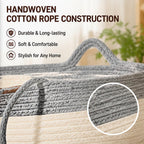 Cat Basket Bed with Cushion & Hanging Ball Toy, Handwoven Cotton Rope Nest