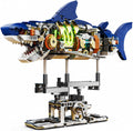 Mechanical Shark Building Set with LED Lights - Movable Crank Gears,687 PCS