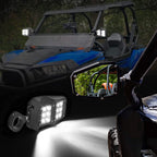 UTV Side Mirrors with Light For 1.75" - 2" Round Tube Roll Bar