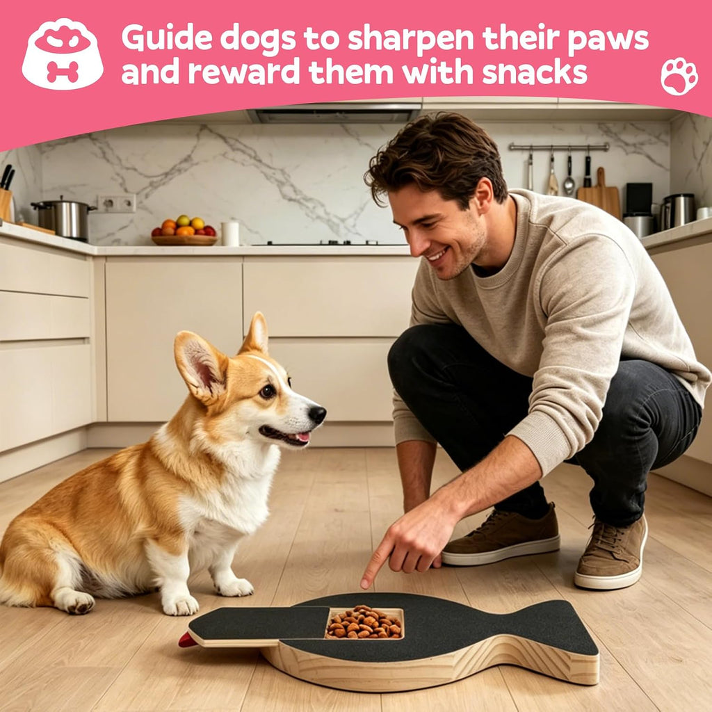 Dog Nail Scratch Board, Dog Scratch Board with Treat Box