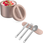 Bentgo Stainless Steel Food Canister & Utensils Set, Rose Gold