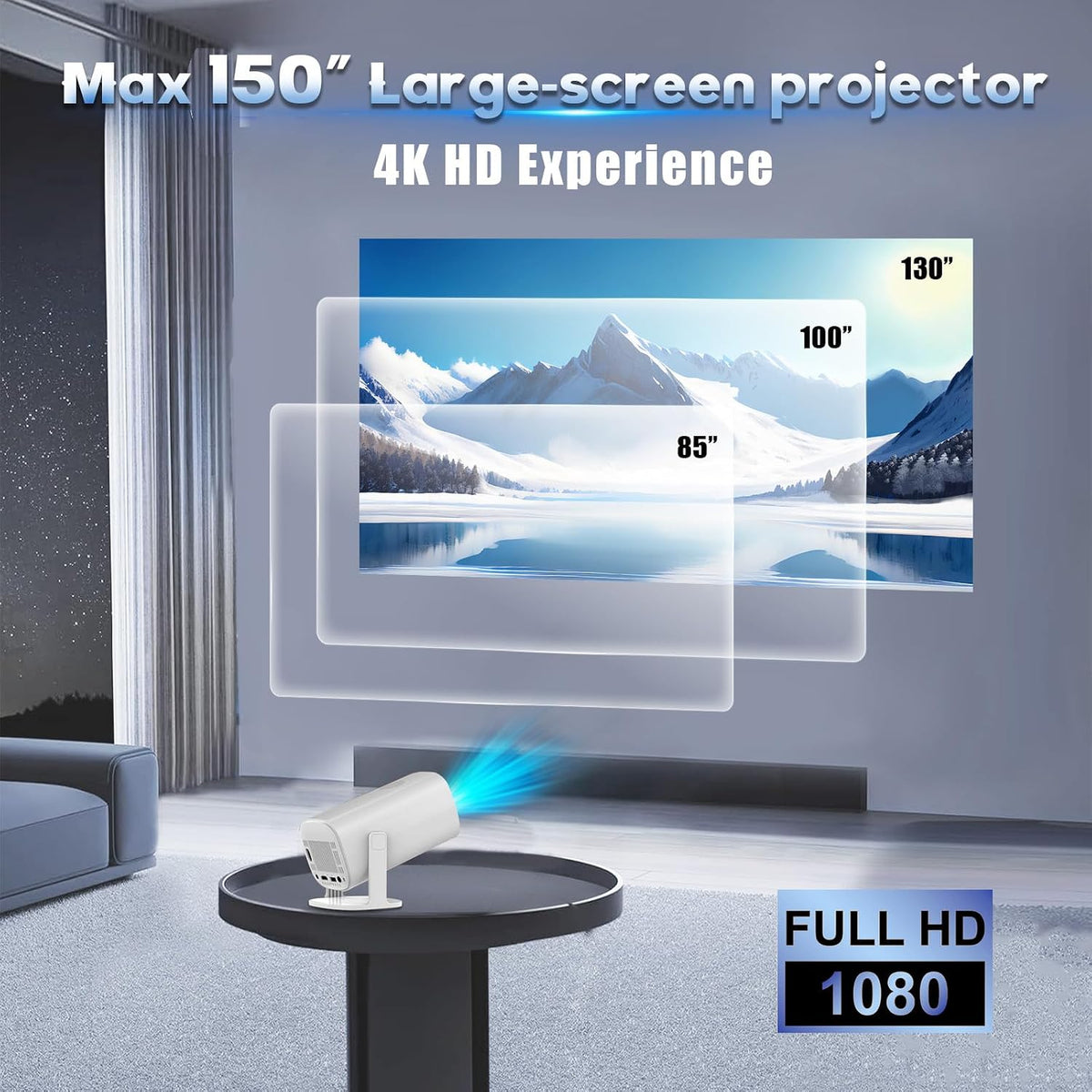 P30 Max 4K Projector Game Console, 64G with 24,000+ Retro Games & 2 Wireless Controllers