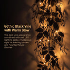Halloween Garland with Lights Black Vine Mantel Decor (1.8M) Spooky Lighted Design Creates A Dark Holiday Atmosphere For Mantels, Stairs, Doors And Party Spaces.