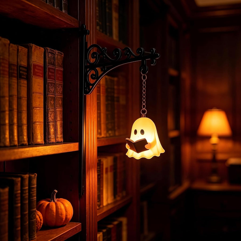 Halloween Ghost Bookshelf Lantern Warm LED for Book Lovers Atmosphere