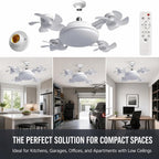 Socket Fan Light With Remote, LED Ceiling Fan Light, Socket Ceiling Fan With Light, 3 Speeds Fan And 3 Color Temperatures